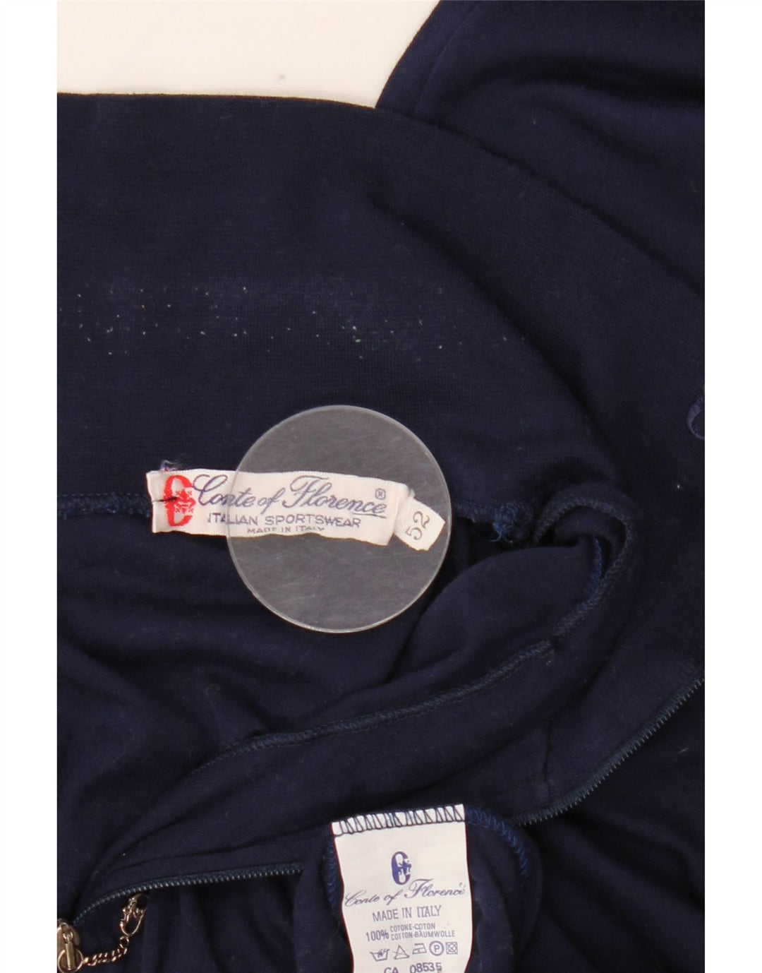 CONTE OF FLORENCE Herren-Oberteil mit Reißverschluss, langärmlig, IT 52, Größe L, Marineblau