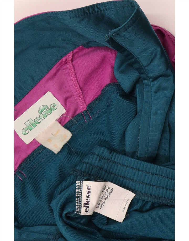 Ellesse Herren-Trainingsanzug-Top-Jacke, großes blaues Farbblock-Polyester