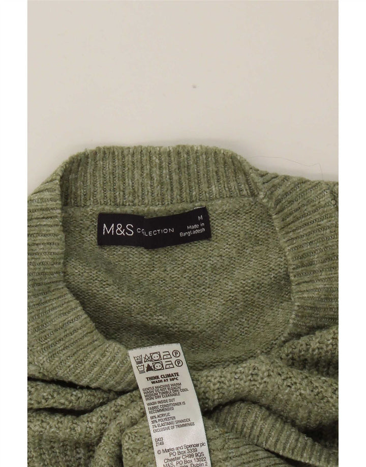 Marks & Spencer Damen Pullover mit Rundhalsausschnitt, UK 14, Mittelgrün, Acryl