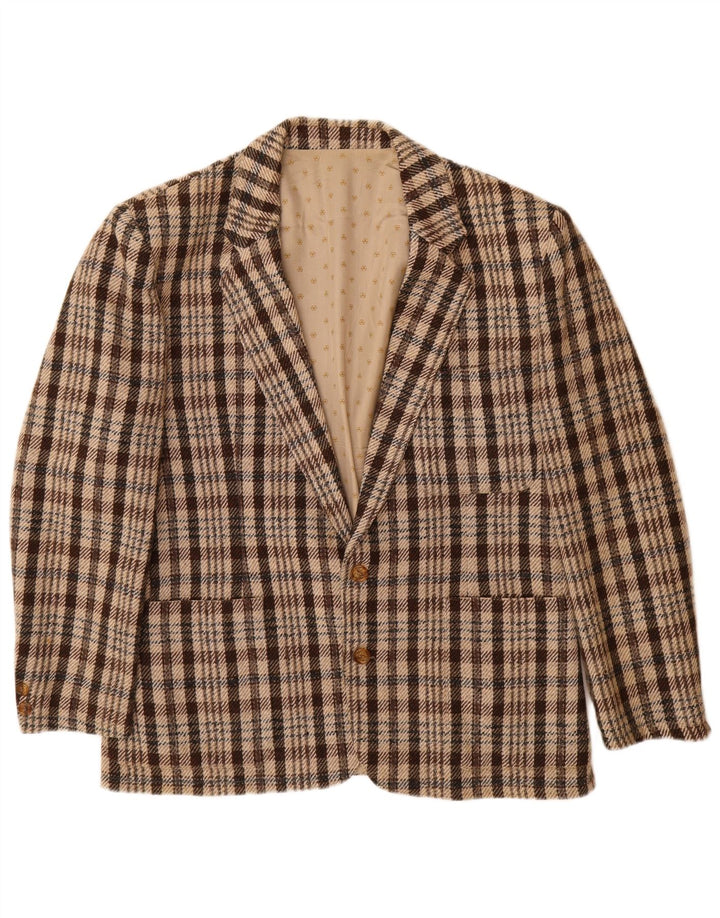 Carrera Herren-Blazer mit 2 Knöpfen, UK 38, mittelbraun kariert
