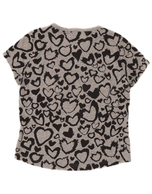 Adidas Mädchen Grafik T-Shirt Top 13-14 Jahre Grau Polyester Herz