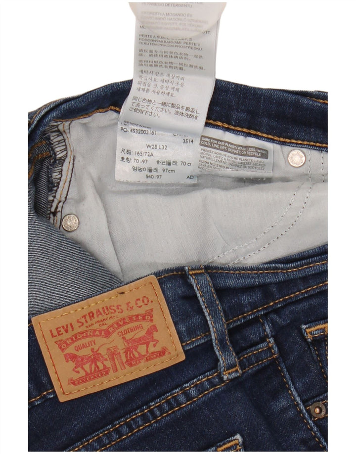 Levi's Damen 714 Straight Jeans W28 L27 Blaue Baumwolle