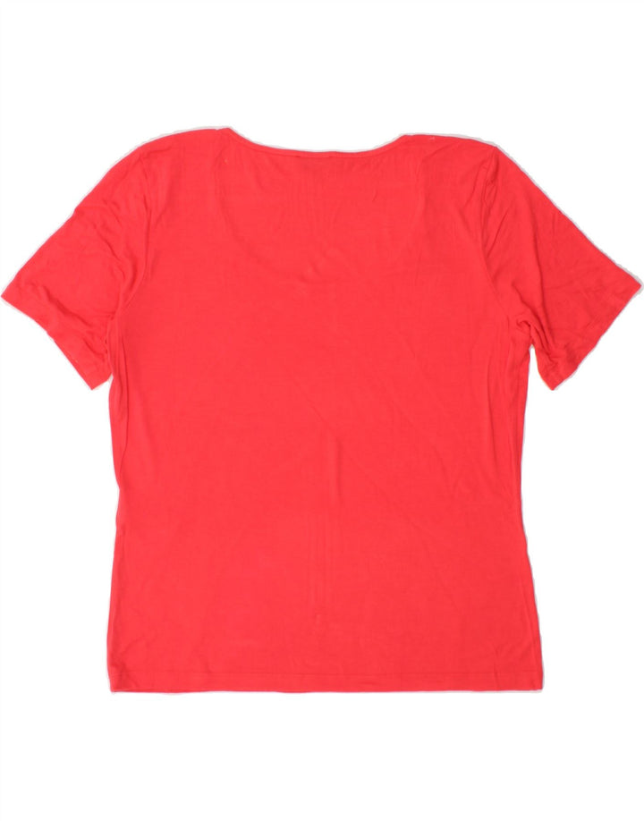 HOBBS Womens T-Shirt Top UK 16 Large Red Viscose Vintage Hobbs and Second-Hand Hobbs from Messina Hembry 