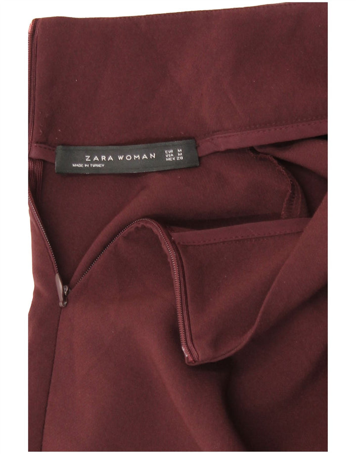 Zara Damen Langarm-Tunika-Oberteil UK 14 Medium Burgund