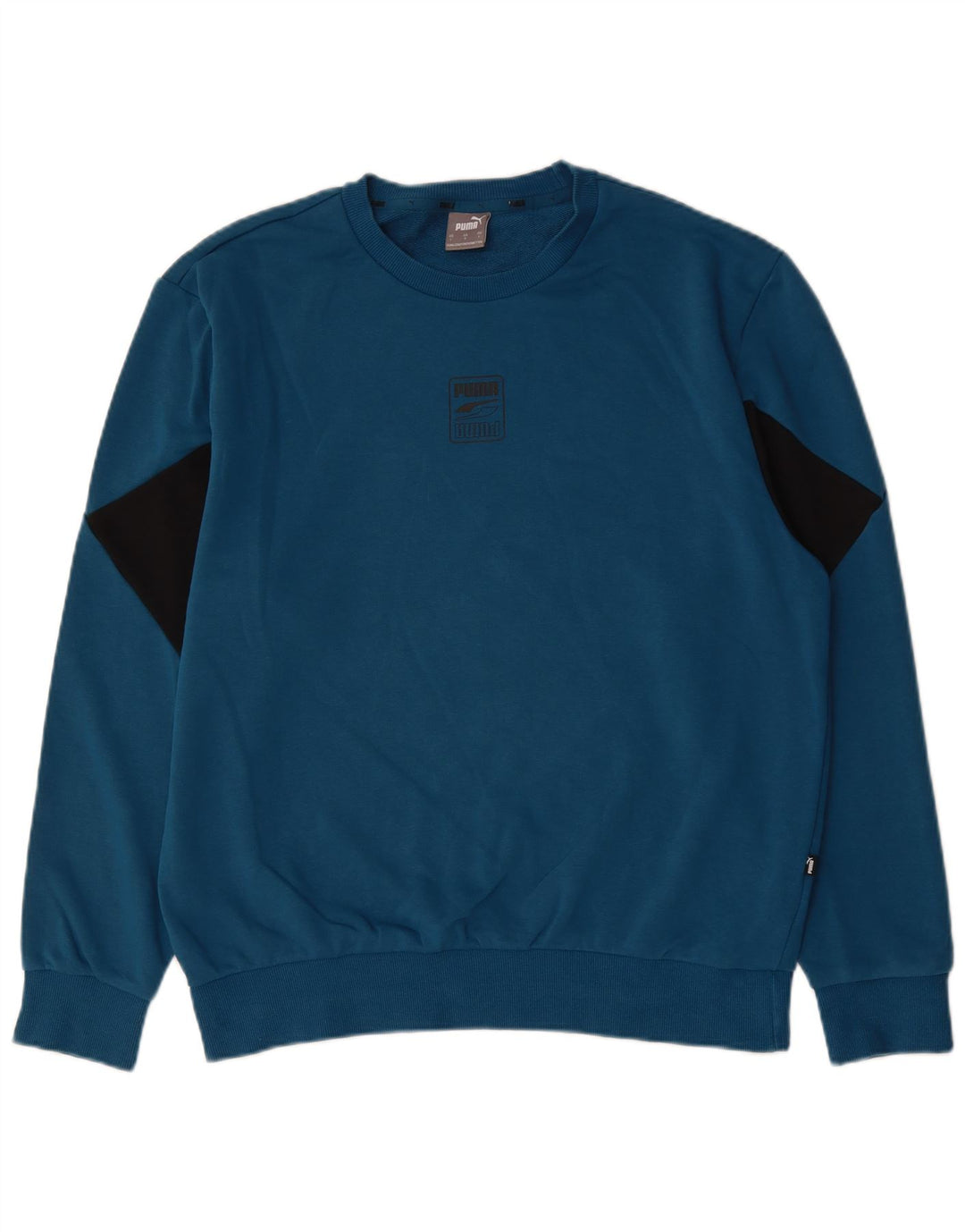 PUMA Herren-Sweatshirt-Pullover, groß, blaue Farbblock-Baumwolle