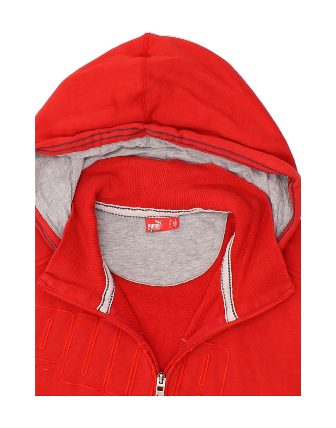 PUMA Mens Graphic Zip Hoodie Sweater Medium Red Vintage Puma and Second-Hand Puma from Messina Hembry 