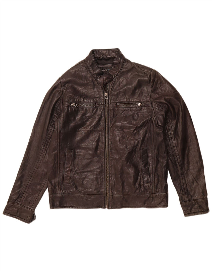 Marks & Spencer Jungen-Autograph-Lederjacke, 13–14 Jahre, schwarzes Leder