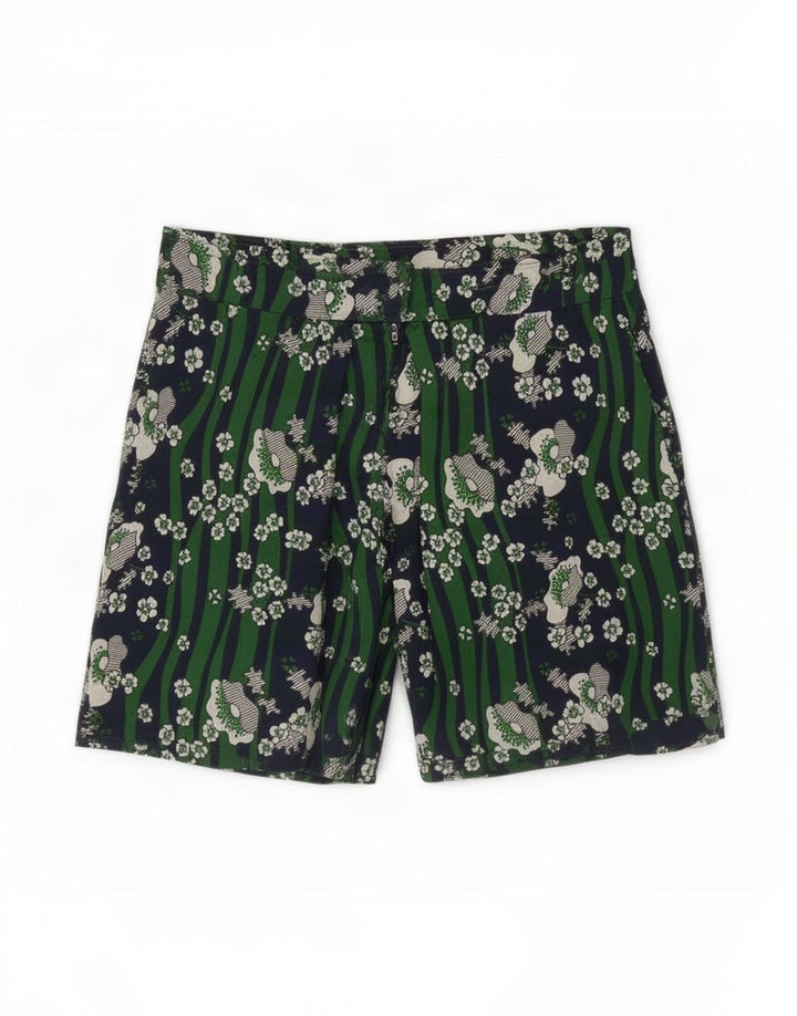 Vintage Damen Shorts W32 Groß grün geblümt