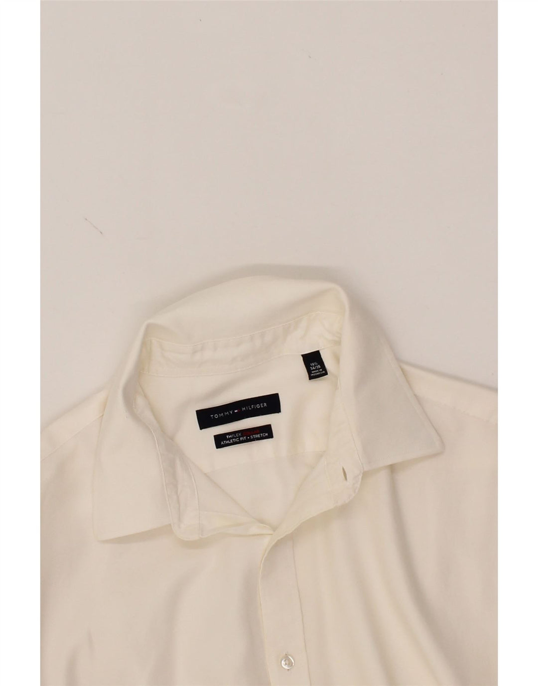 TOMMY HILFIGER Mens Shirt Size 16 1/2 Large White Cotton Vintage Tommy Hilfiger and Second-Hand Tommy Hilfiger from Messina Hembry 