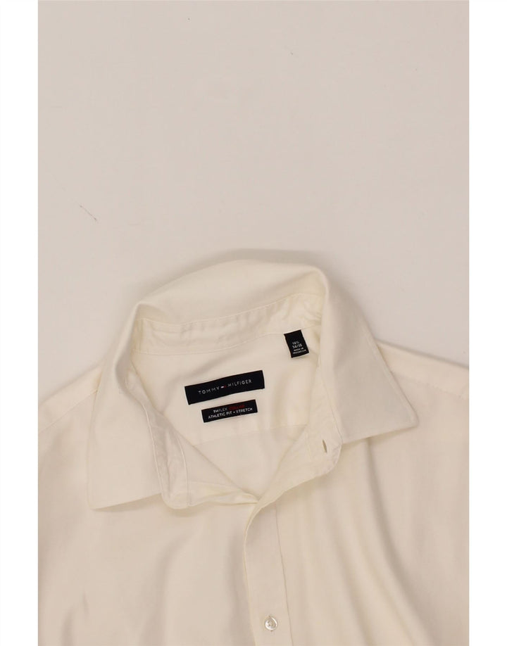 TOMMY HILFIGER Mens Shirt Size 16 1/2 Large White Cotton Vintage Tommy Hilfiger and Second-Hand Tommy Hilfiger from Messina Hembry 