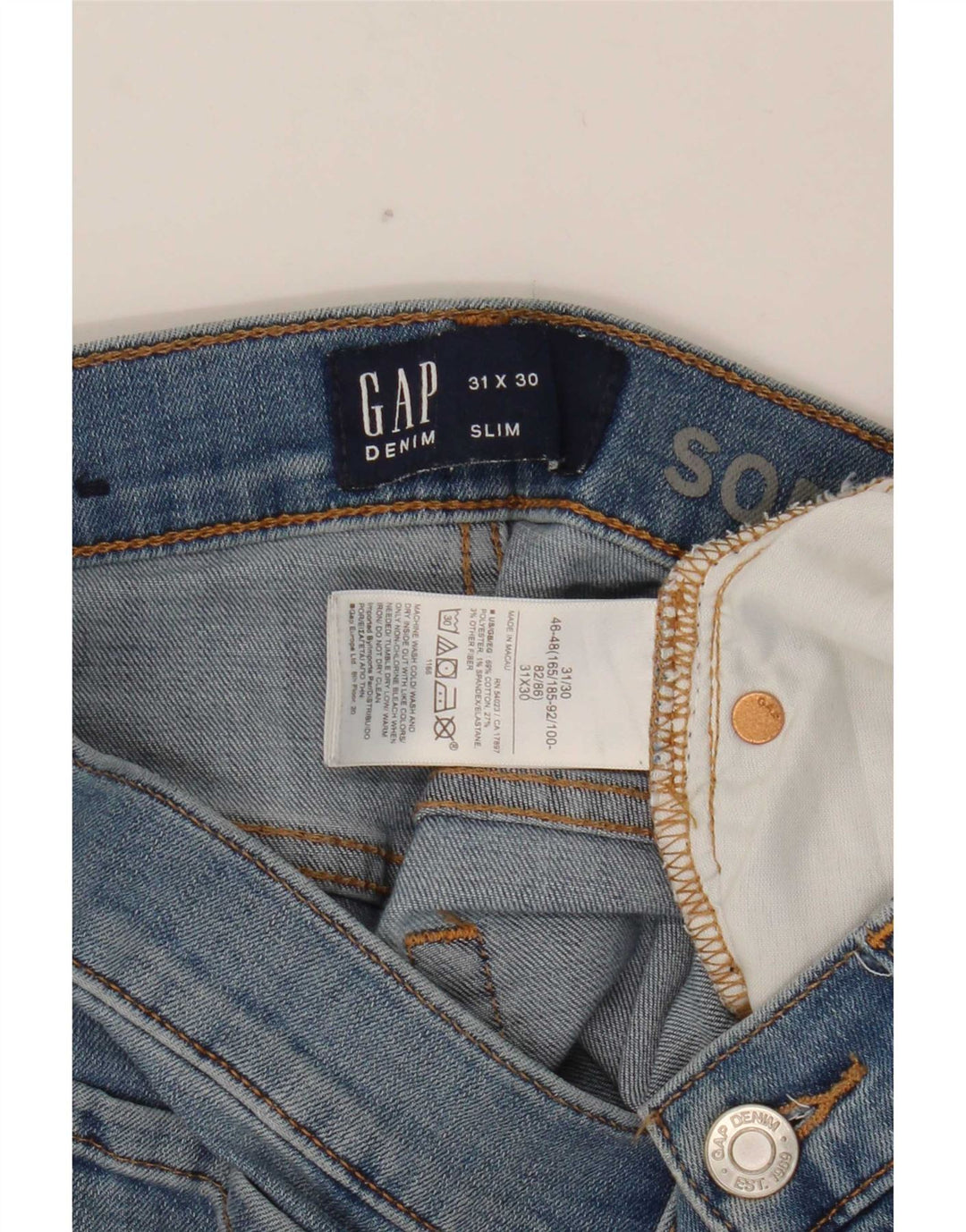 Gap Damen Slim Jeans W31 L29 Blaue Baumwolle
