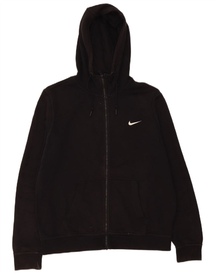 Nike Herren-Kapuzenpullover mit Reißverschluss, groß, aus schwarzer Baumwolle