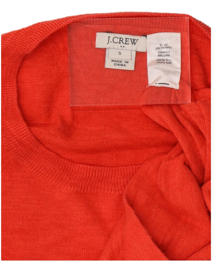 J. CREW Damen-Pullover mit Rundhalsausschnitt, Gr. 10, Größe S, Rot, Baumwolle