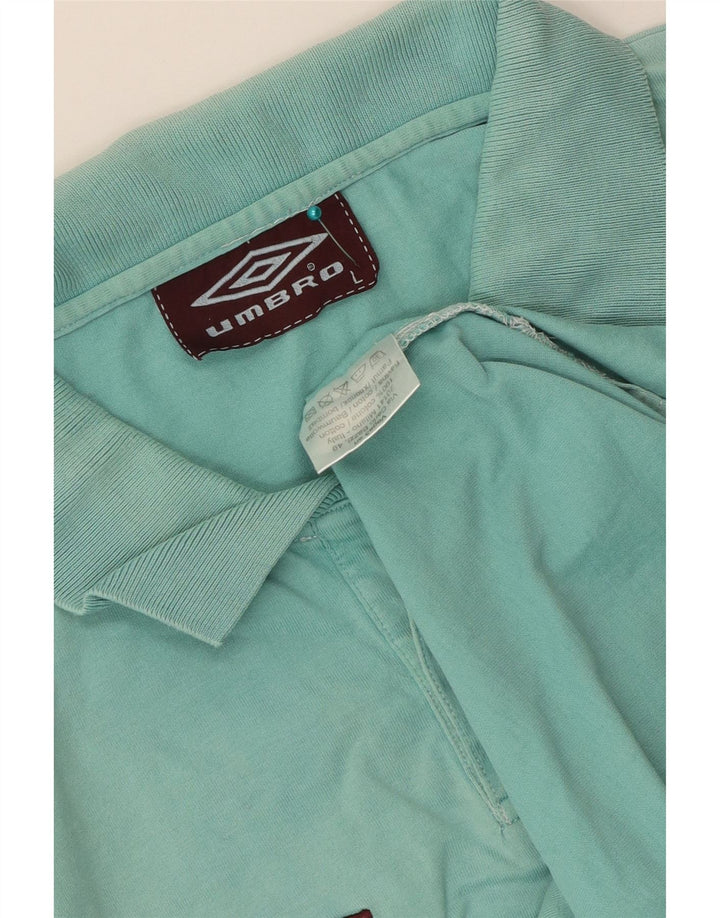 Umbro Herren-Poloshirt mit Grafik, groß, türkisfarbene Baumwolle