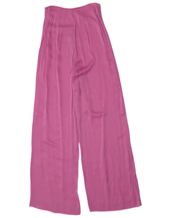 Zara Damen-Freizeithose mit hoher Taille und weitem Bein, Größe M, W28, L33, Rosa