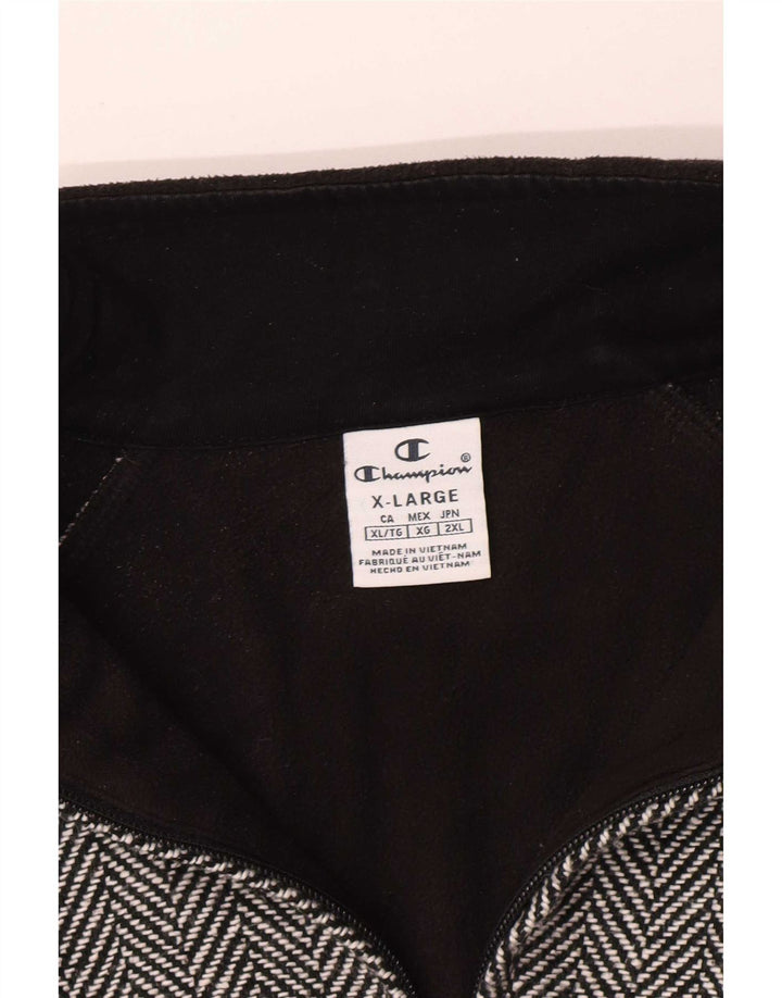 Champion Damen Bomberjacke UK 18 XL Schwarz Fischgrätenmuster