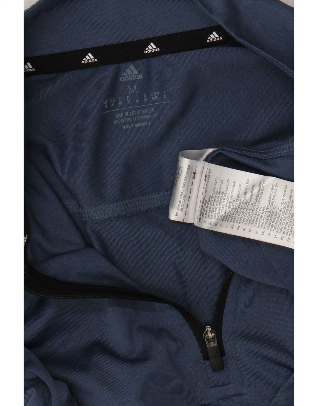 Adidas Herren Aeroready Zip Neck Pullover Trainingsanzug Top Medium Marineblau