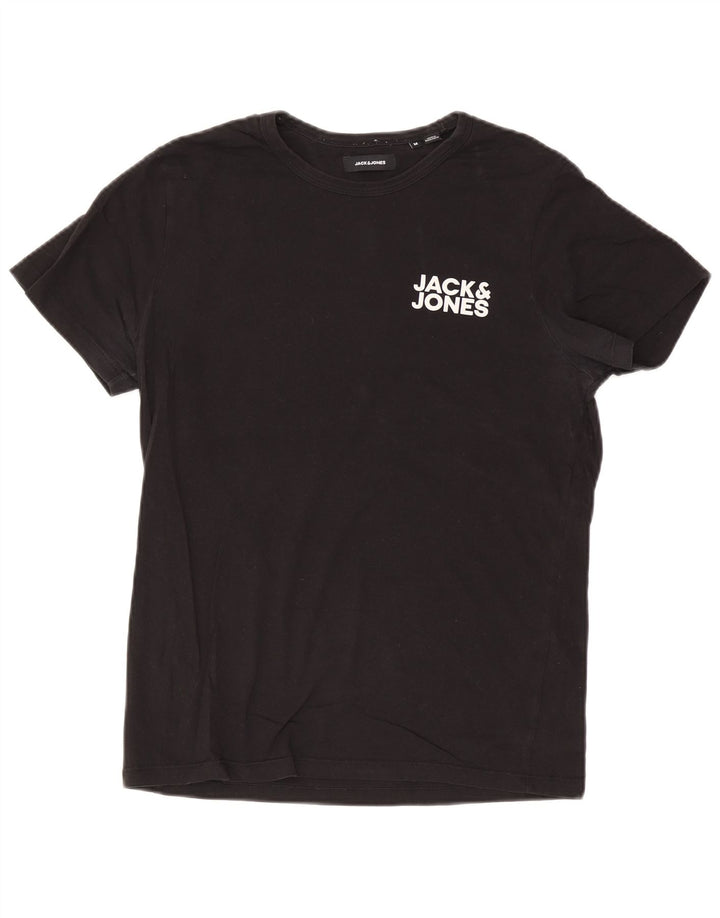 Jack & Jones Herren-T-Shirt mit Grafik, mittelschwarze Baumwolle