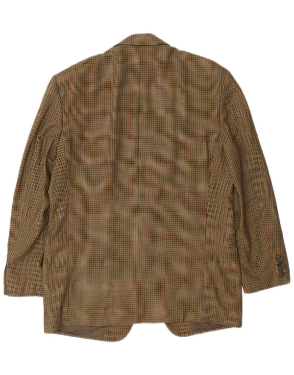Marks & Spencer Herren-Blazer mit 2 Knöpfen, UK 40, Mittelbeige mit Hahnentrittmuster