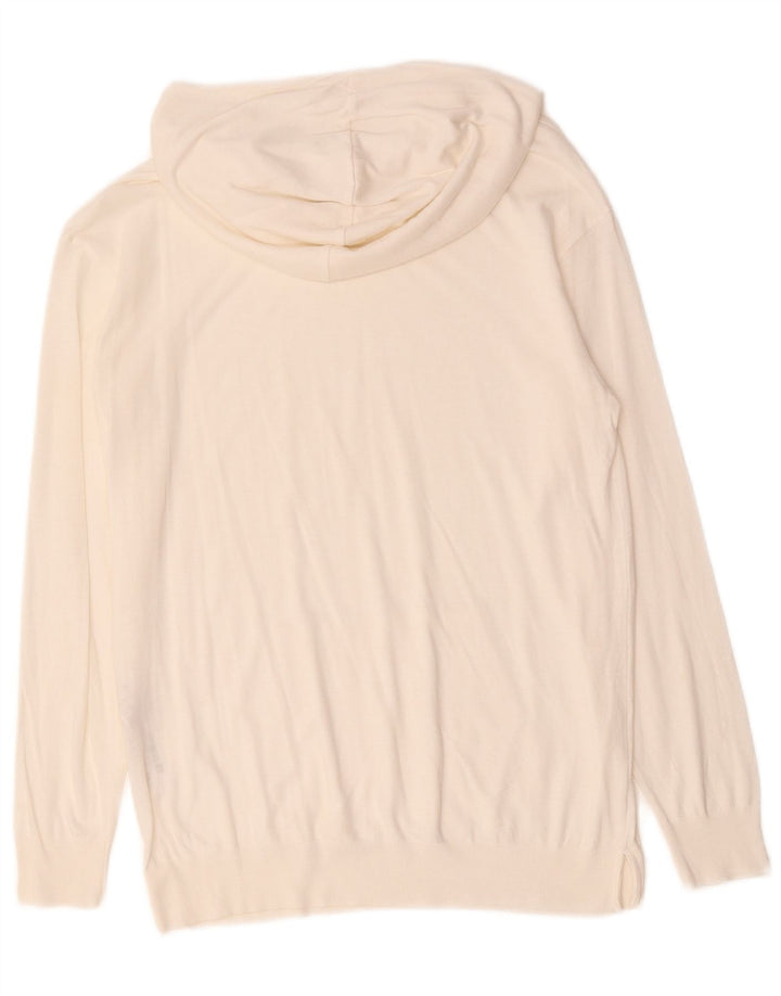 Massimo Dutti Damen Kapuzenpullover UK 12 Medium White Lyocell
