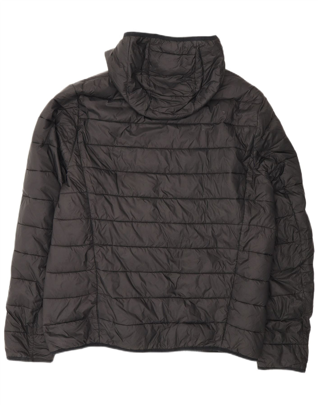 Hugo Boss gepolsterte Herrenjacke mit Kapuze, UK 44 2XL, schwarzes Polyamid