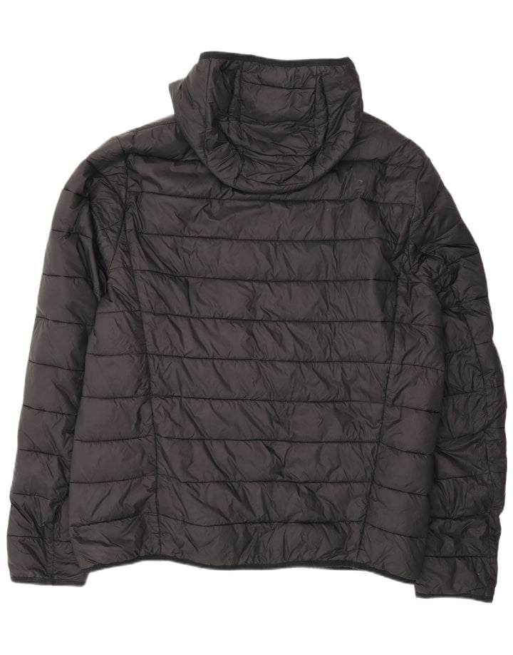 Hugo Boss gepolsterte Herrenjacke mit Kapuze, UK 44 2XL, schwarzes Polyamid