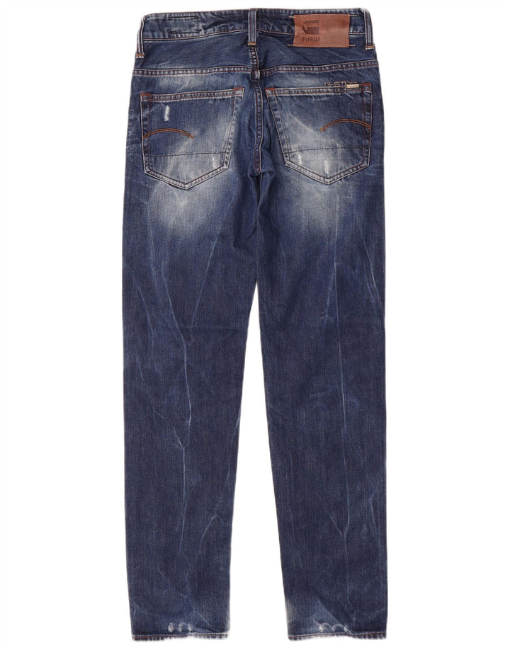 G-Star Herren 3301 Slim Jeans W28 L32 Blaue Baumwolle