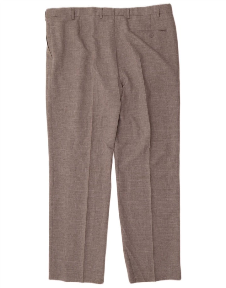 Gerade Herren-Anzughose von Marks & Spencer, W42, L33, grau, Polyester