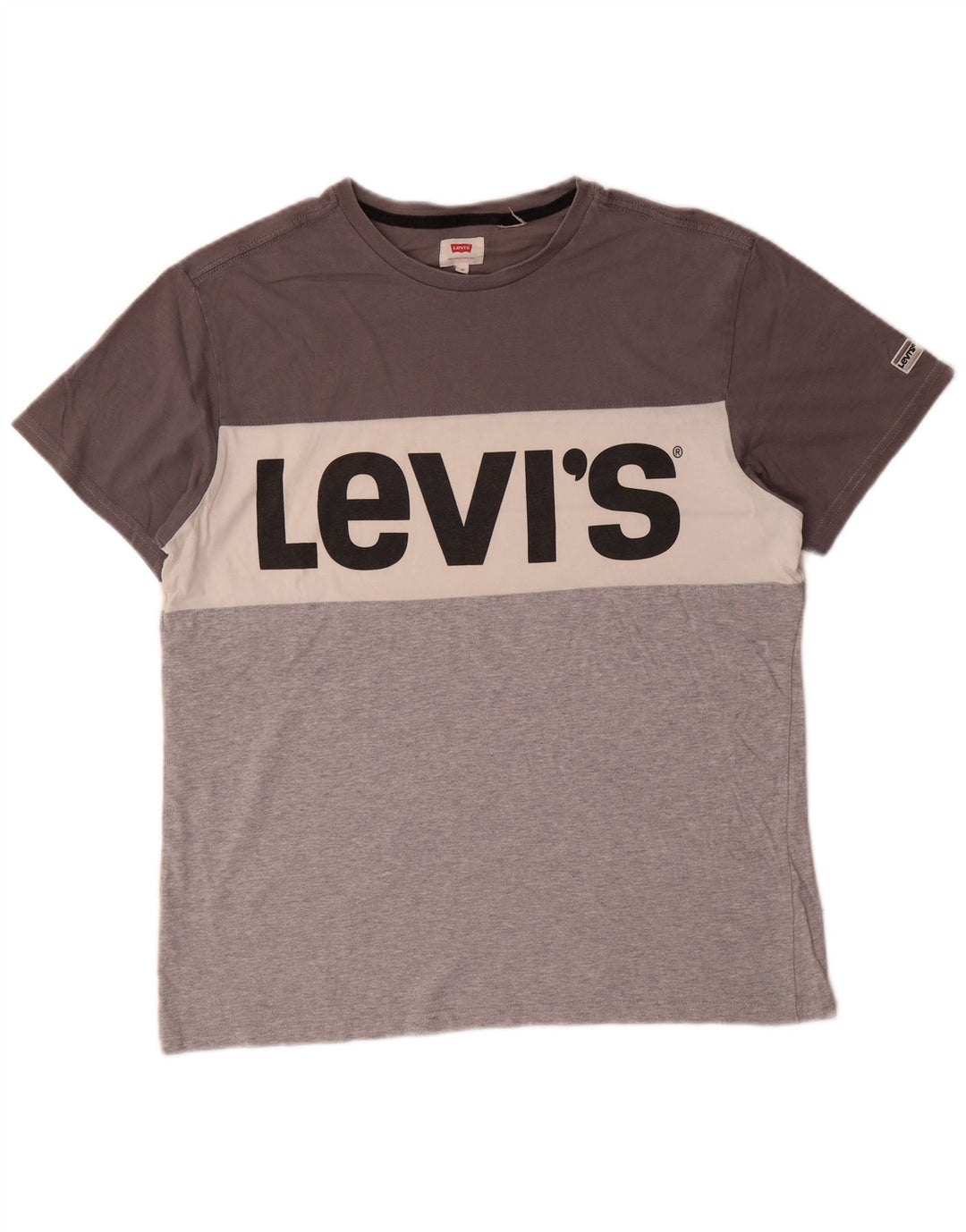 LEVI'S Herren-T-Shirt mit Grafik, Mittelgrau, Farbblock