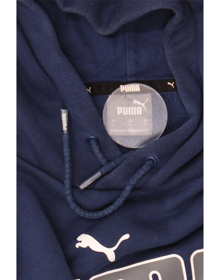 PUMA Damen Graphic Hoodie Pullover UK 16 Large Marineblau