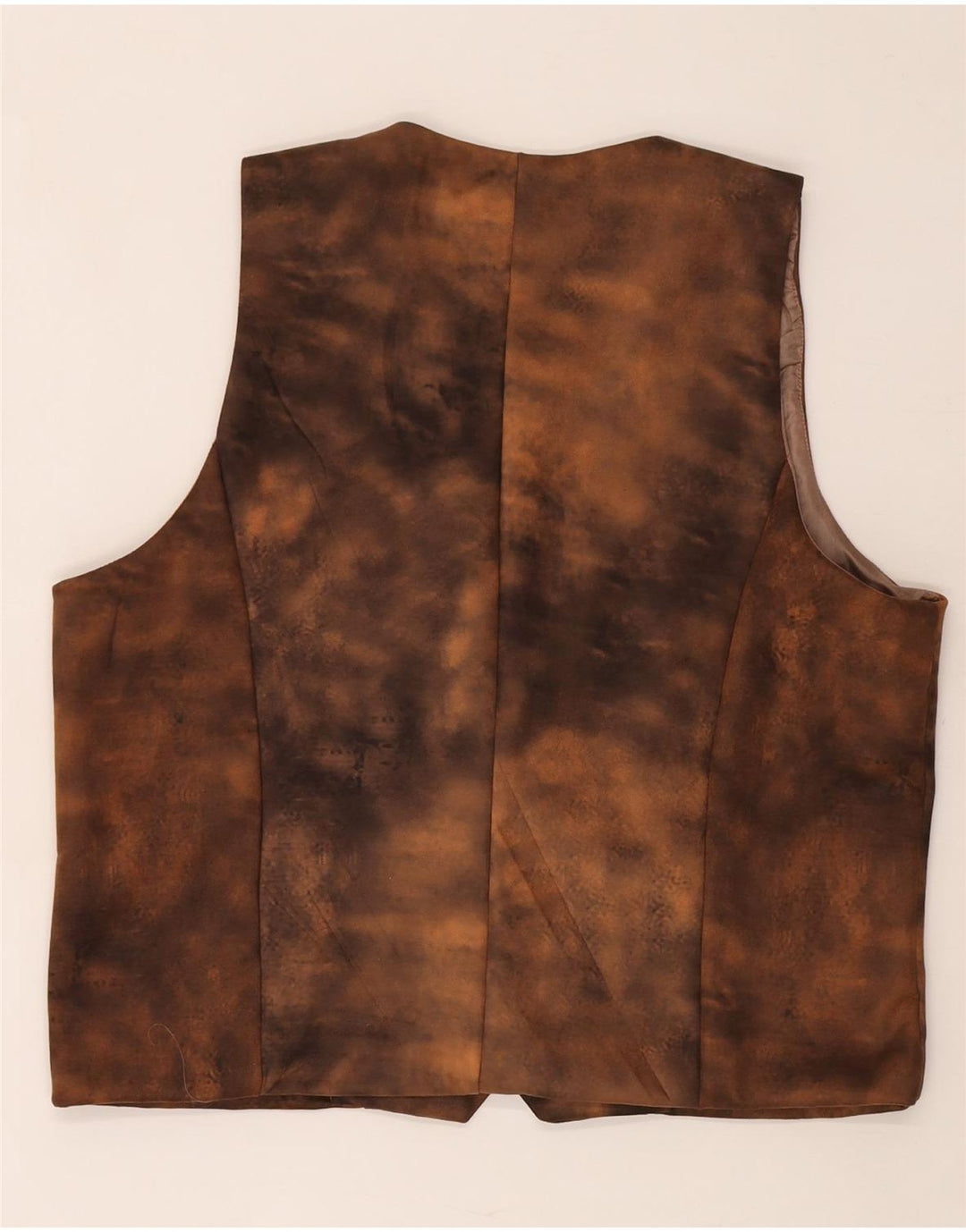 Vintage Herren Lederweste 2XL Braun Batik