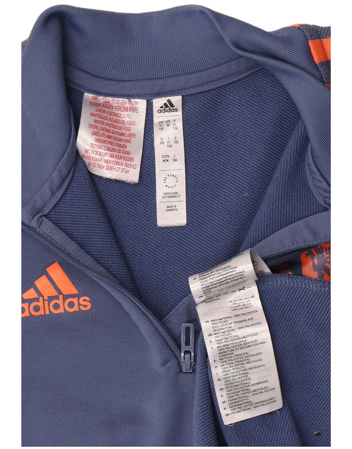 Adidas Jungen Manchester United Pullover-Trainingsanzug-Oberteil, 11–12 Jahre, Blau