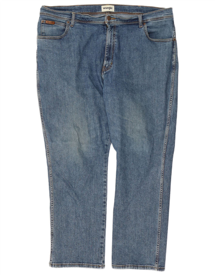 Wrangler Herren Texas Straight Jeans W42 L30 Blaue Baumwolle