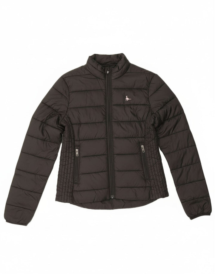 Jack Wills Damen Wattierte Jacke UK 8 Small Schwarz Polyamid