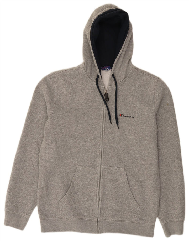 Champion Herren-Kapuzenpullover mit Reißverschluss, groß, graue Baumwolle