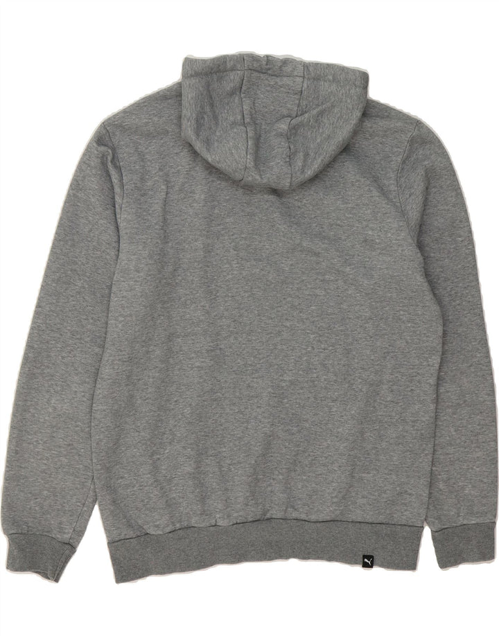PUMA Mens Graphic Hoodie Jumper Medium Grey Cotton Vintage Puma and Second-Hand Puma from Messina Hembry 