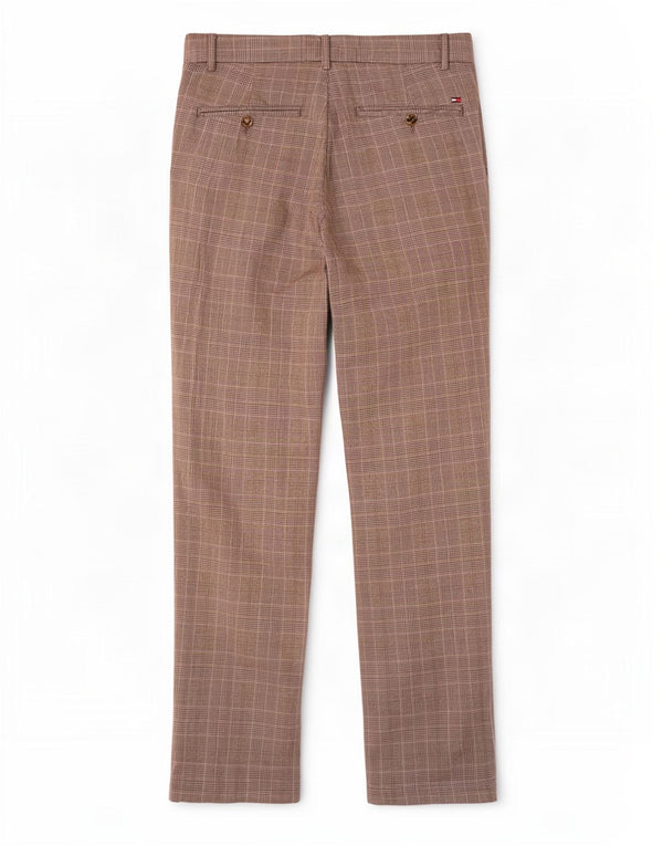 Tommy Hilfiger Herren gerade Chinohose W33 L34 braun karierte Baumwolle