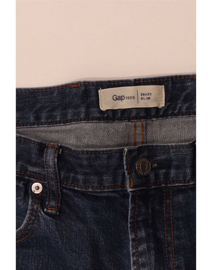 Gap Herren Slim Jeans W36 L32 Marineblau Baumwolle