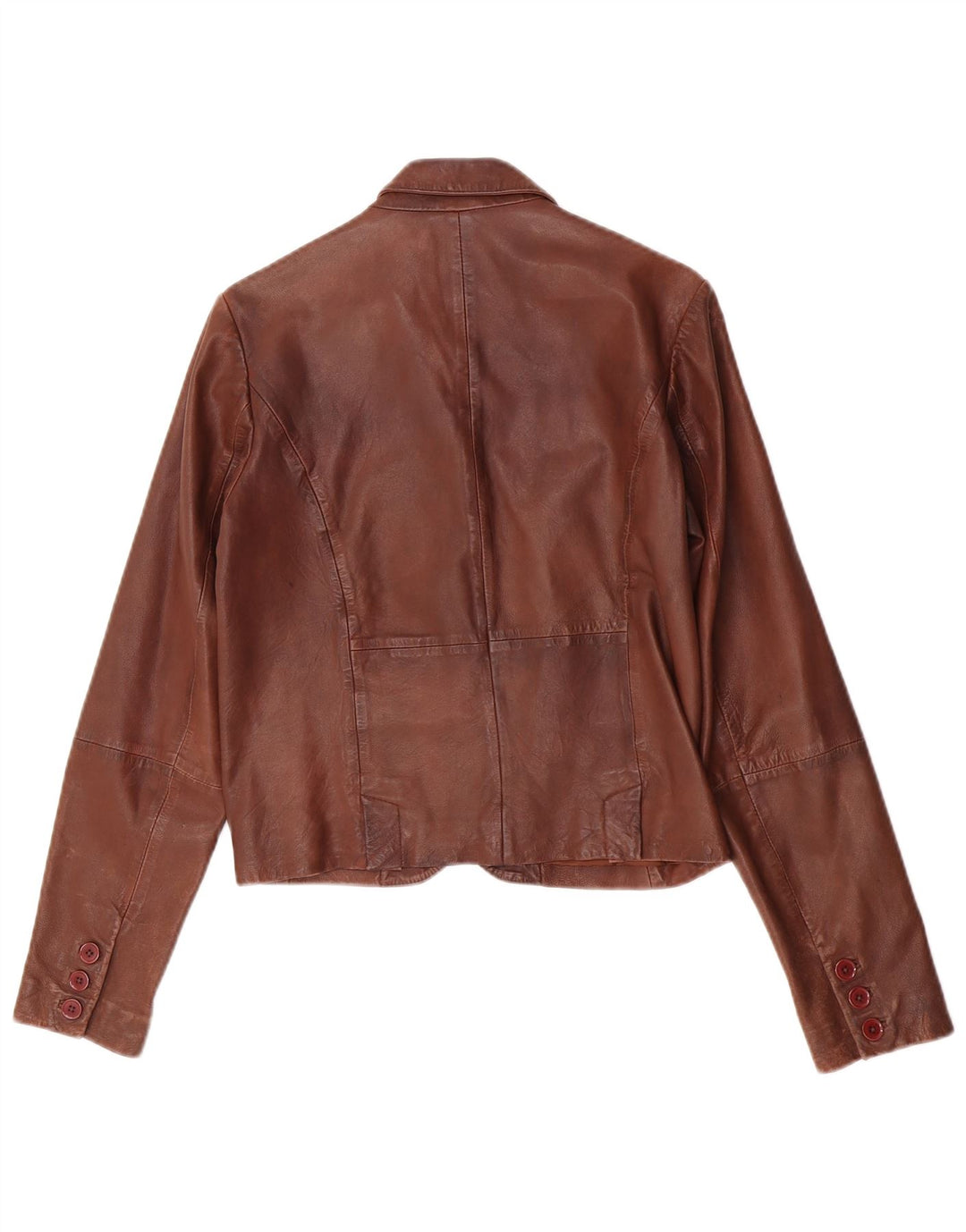 Mason's Damen-Blazerjacke aus Leder mit 3 Knöpfen IT 42 Mittelbraun