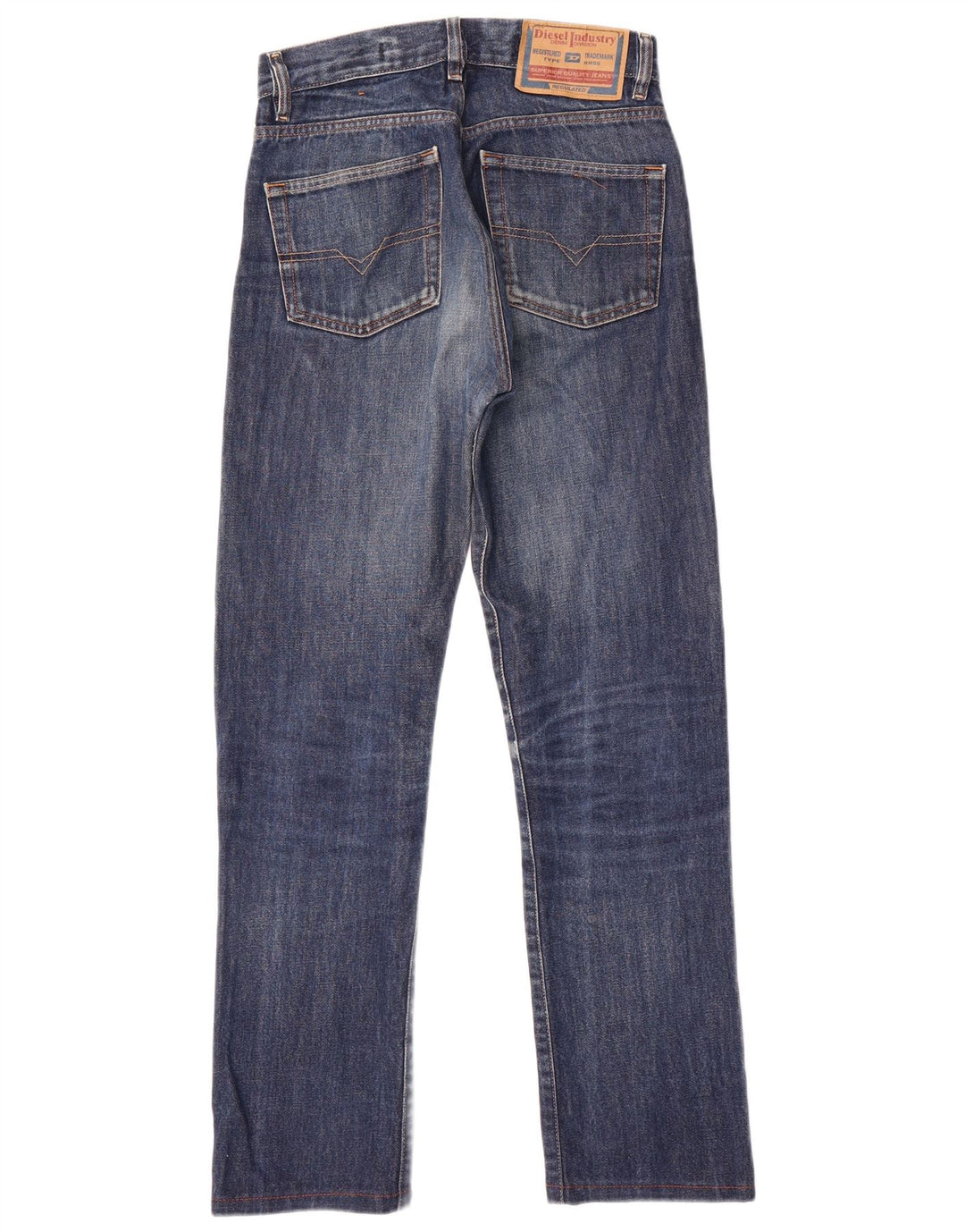 DIESEL Damen Straight Jeans W27 L29 Blaue Baumwolle