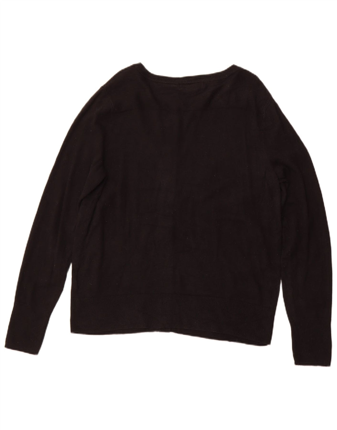 EDDIE BAUER Damen-Cardigan-Pullover UK 16 Große schwarze Baumwolle