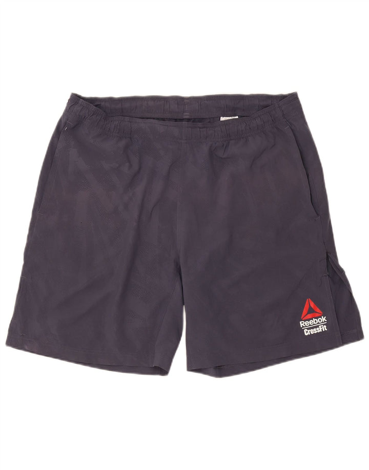 Reebok Herren Speedwick Graphic Sport Shorts Mittelgraues Camouflage-Polyester