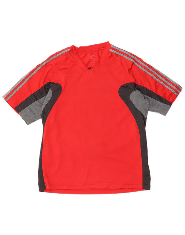 Adidas Herren T-Shirt Top Large Rot Colourblock Polyester