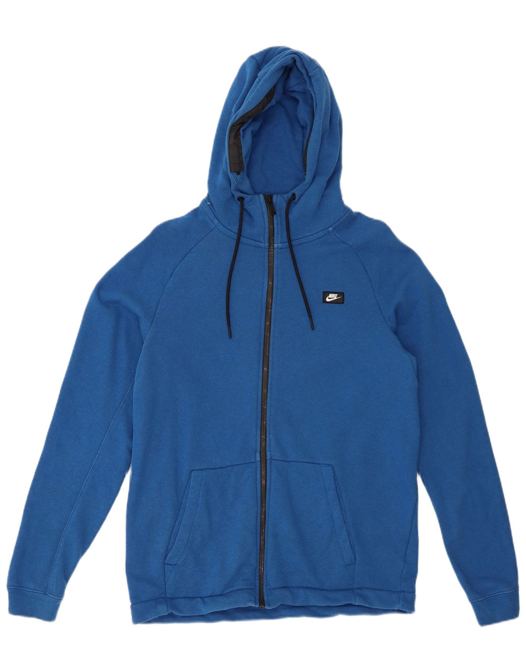 NIKE Herren-Kapuzenpullover mit Reißverschluss, mittelblaue Baumwolle