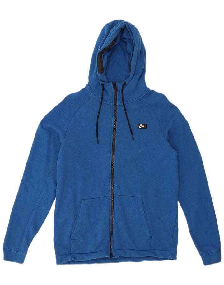 NIKE Herren-Kapuzenpullover mit Reißverschluss, mittelblaue Baumwolle
