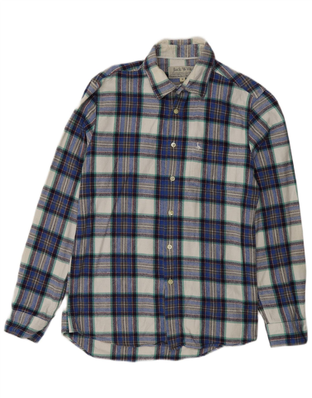 Jack Wills Herren-Flanellhemd, klein, marineblau, kariert, Baumwolle