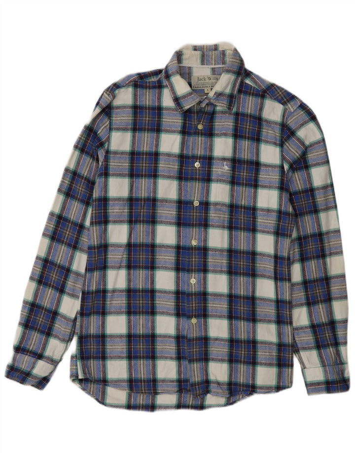 Jack Wills Herren-Flanellhemd, klein, marineblau, kariert, Baumwolle