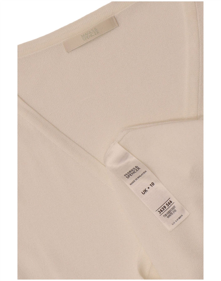 Marks & Spencer Damen-Cardigan mit 3/4-Ärmeln, Gr. 10, Weiß