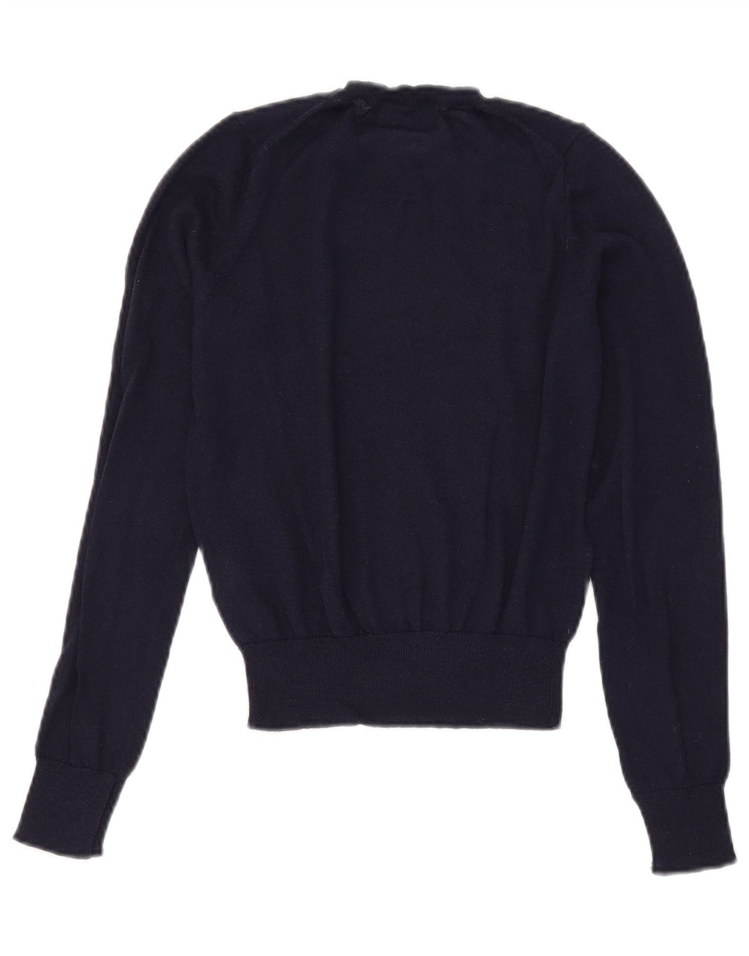 Zara Damen Crop Crew Neck Pullover Pullover UK 10 Small Marineblau Polyester