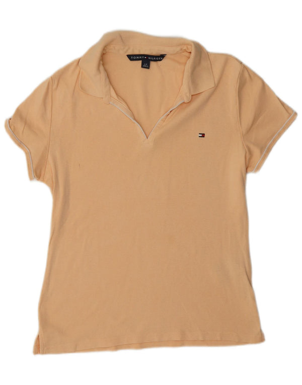 Tommy Hilfiger Damen Poloshirt UK 16 Large Beige Baumwolle